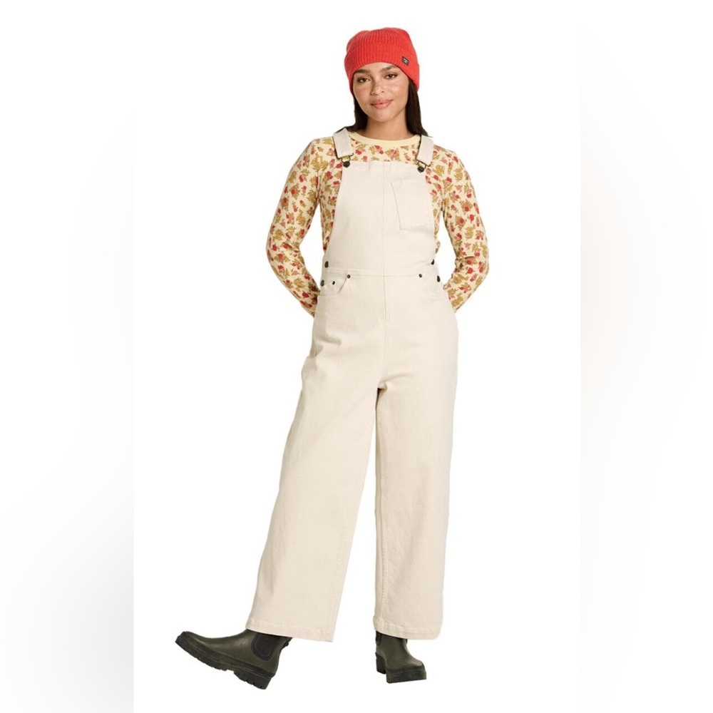 Size L NWT Toad & Co. Balsam Seeded Overall Natural 26 inch inseam